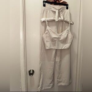 SHEIN cream color Two-Piece Jumpsuit Set